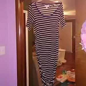 Motherhood stripped maternity dress